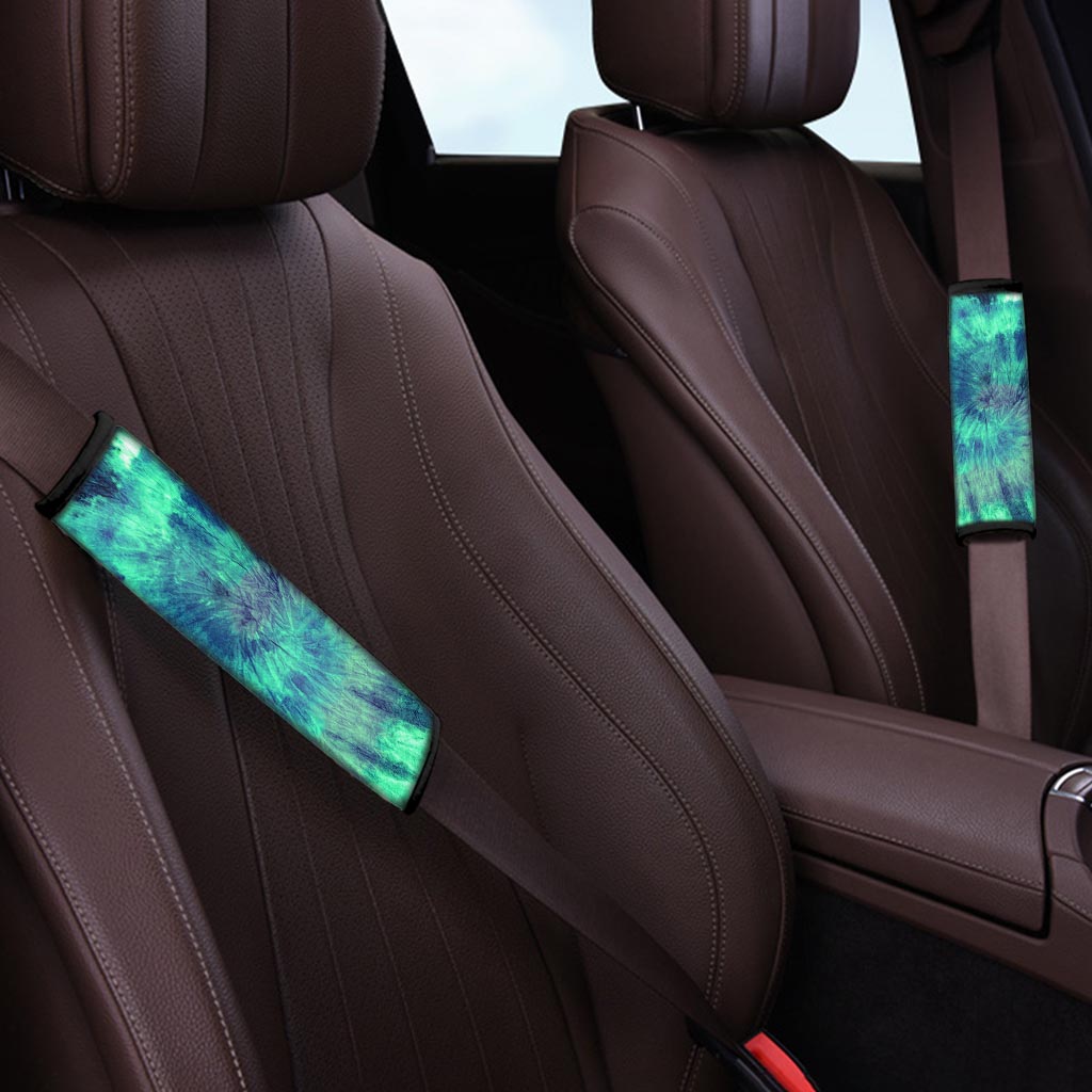 Spiral Green Tie Dye Seat Belt Cover-grizzshop