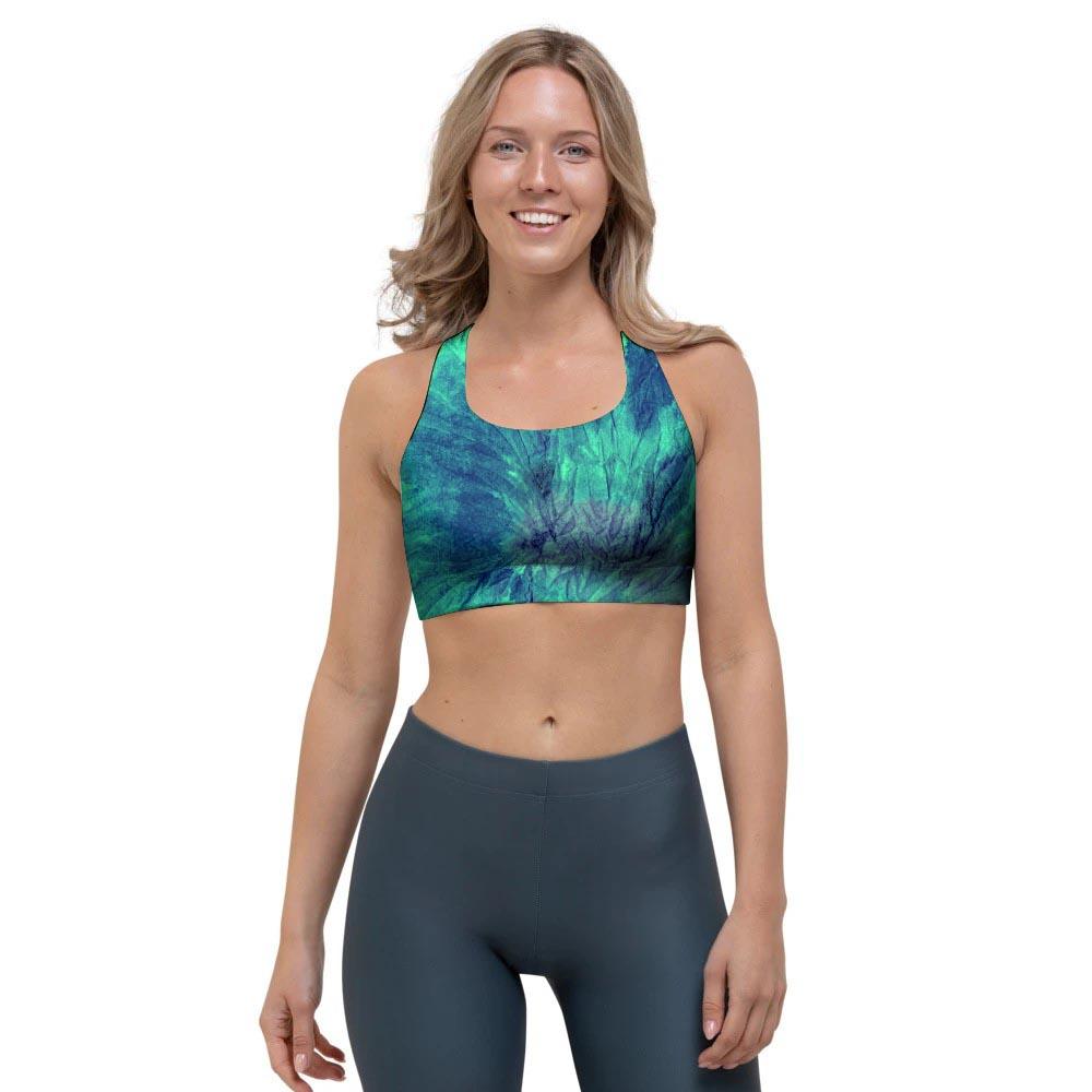 Spiral Green Tie Dye Sports Bra-grizzshop