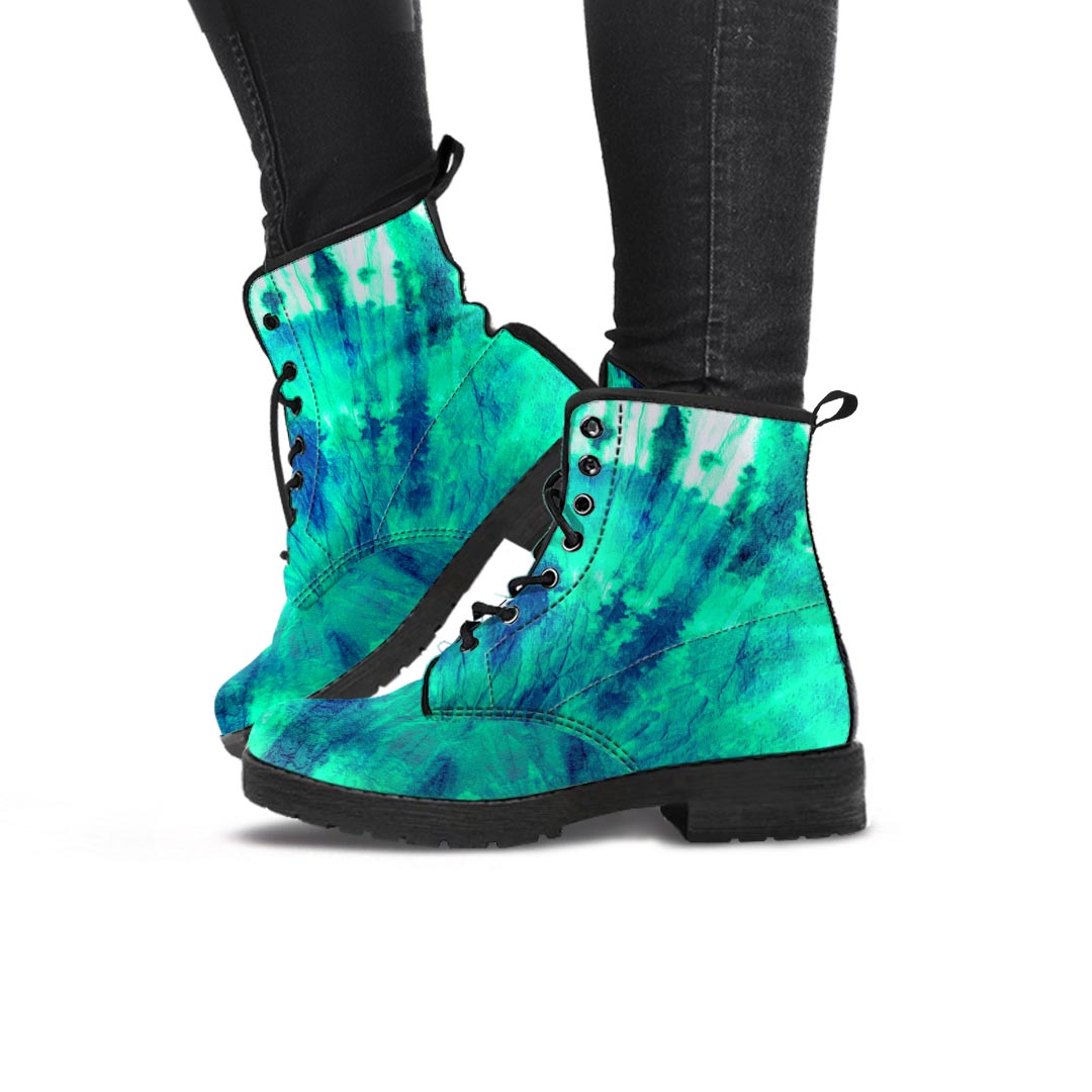 Spiral Green Tie Dye Women's Boots-grizzshop