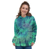 Spiral Green Tie Dye Women's Hoodie-grizzshop