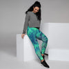 Spiral Green Tie Dye Women's Joggers-grizzshop