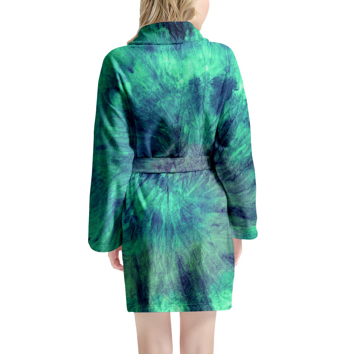 Spiral Green Tie Dye Women's Robe-grizzshop