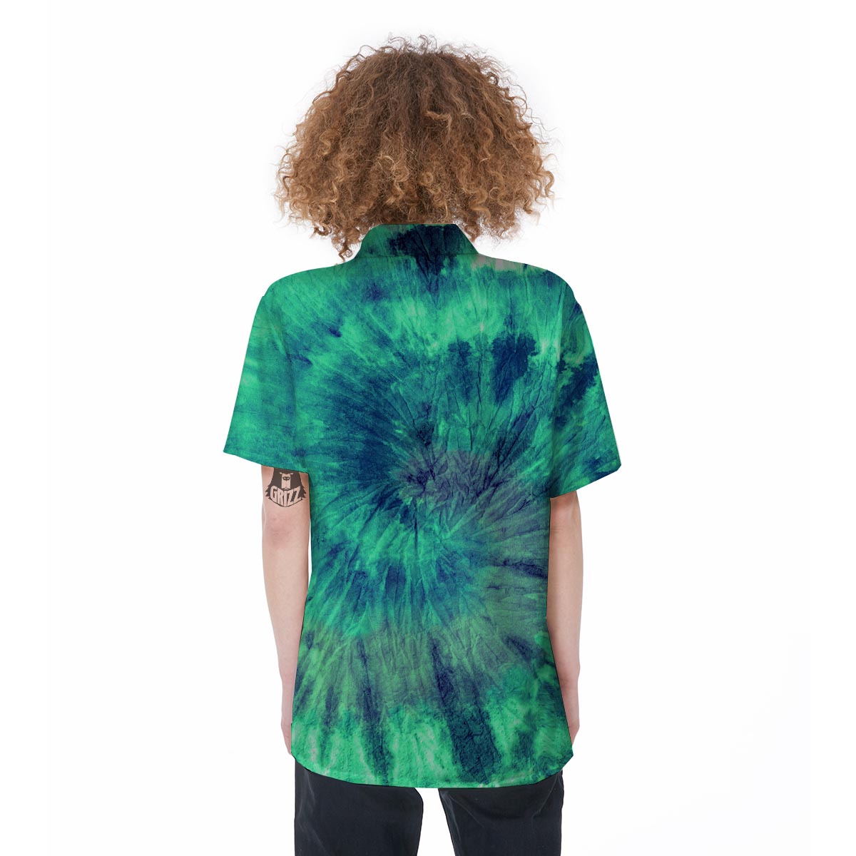 Spiral Green Tie Dye Women's Short Sleeve Shirts-grizzshop
