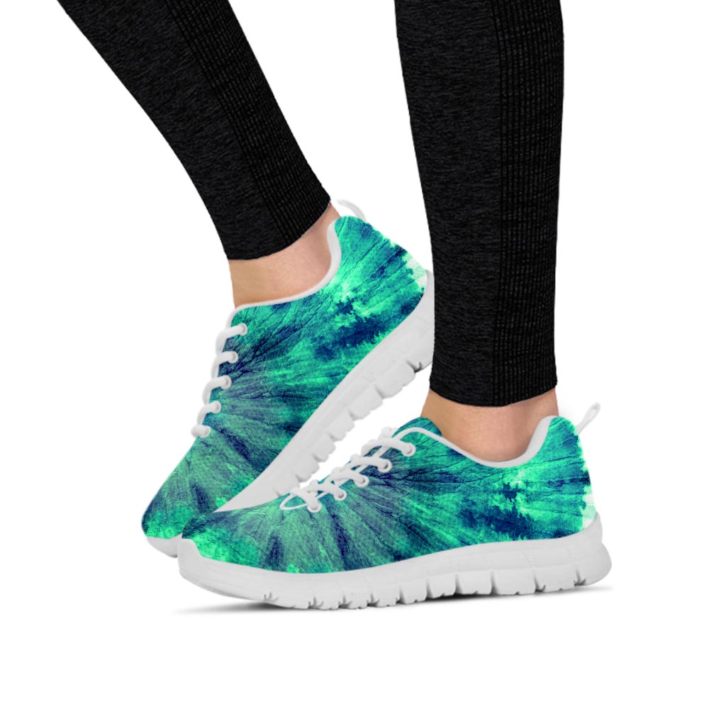 Spiral Green Tie Dye Women's Sneakers-grizzshop