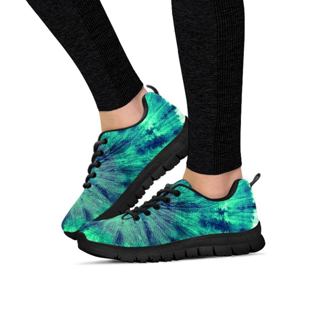 Spiral Green Tie Dye Women's Sneakers-grizzshop