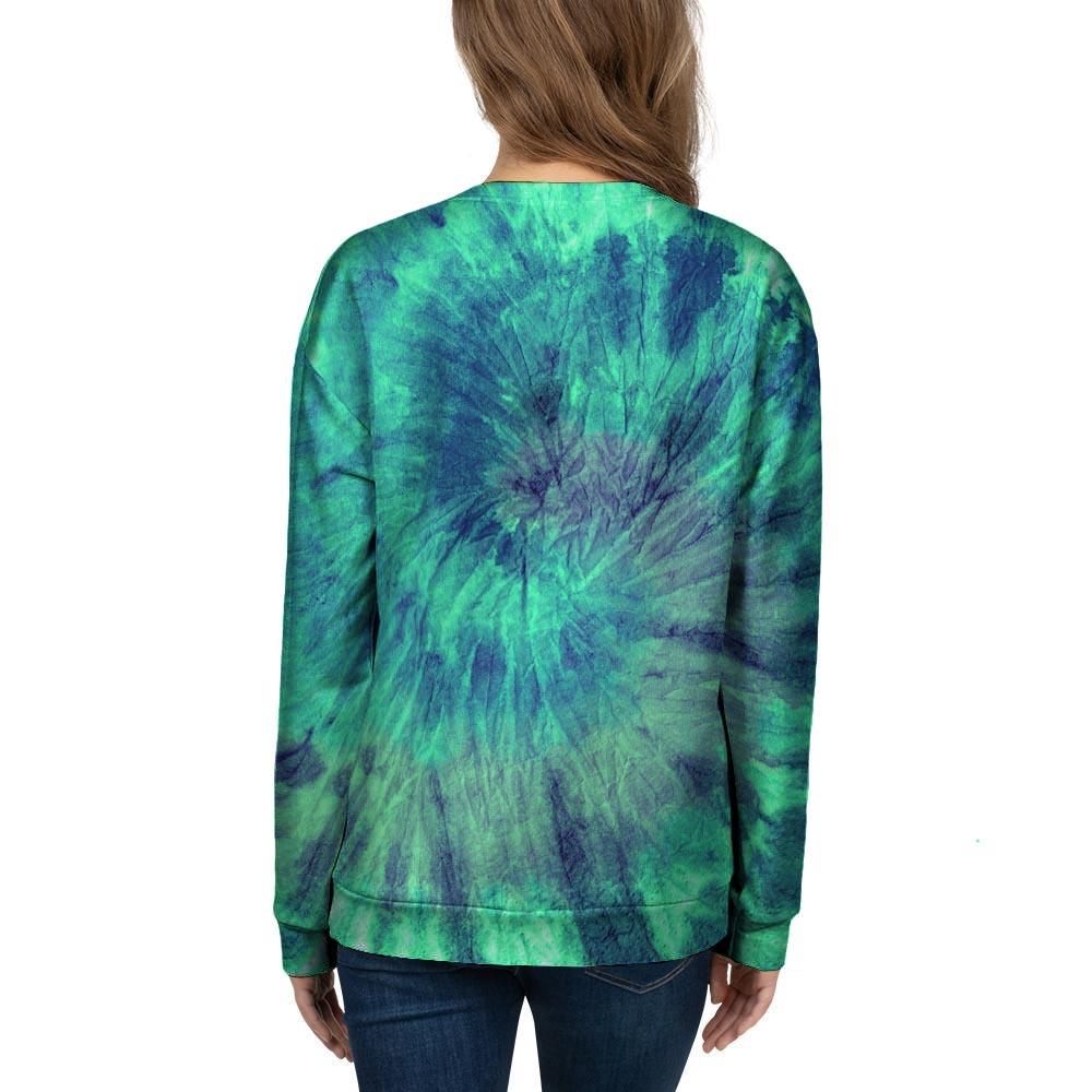 Spiral Green Tie Dye Women's Sweatshirt-grizzshop