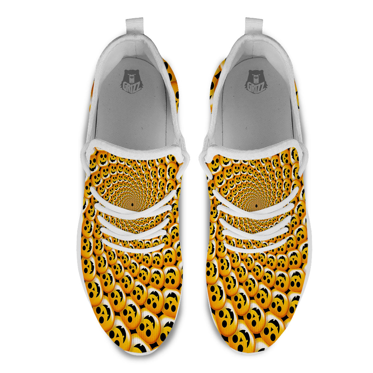 Spiral Halloween Print White Athletic Shoes-grizzshop