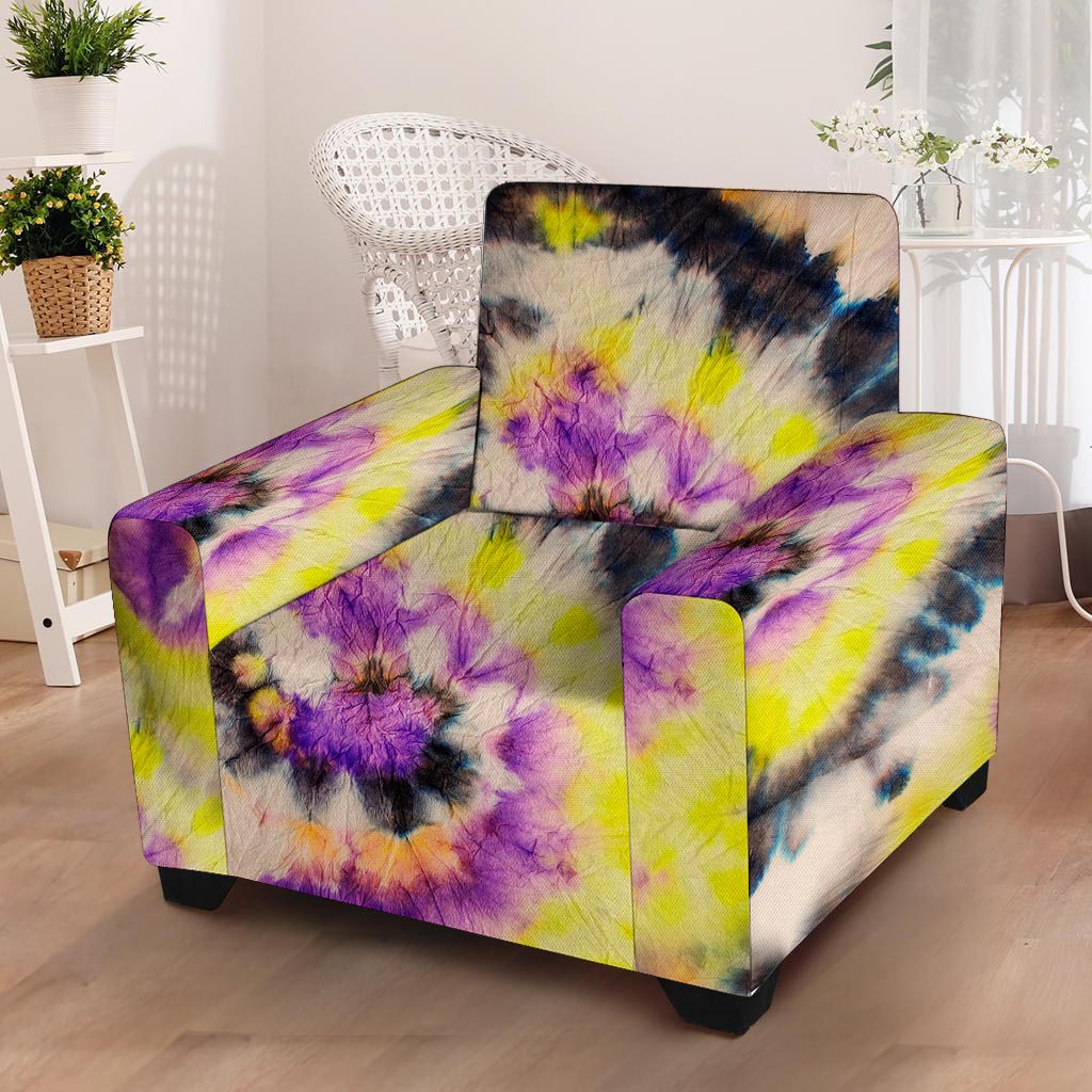 Spiral Hippie Tie Dye Armchair Cover-grizzshop