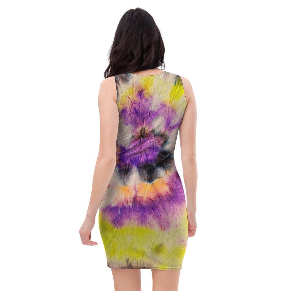 Spiral Hippie Tie Dye Bodycon Dress-grizzshop