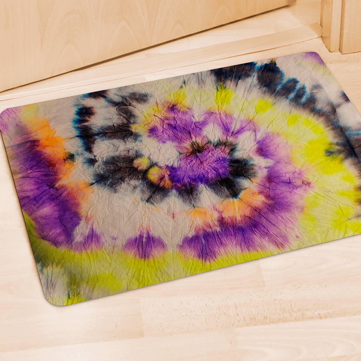 Spiral Hippie Tie Dye Door Mat-grizzshop