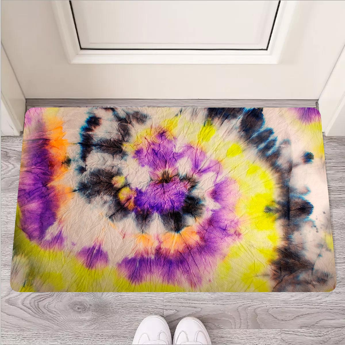 Spiral Hippie Tie Dye Door Mat-grizzshop