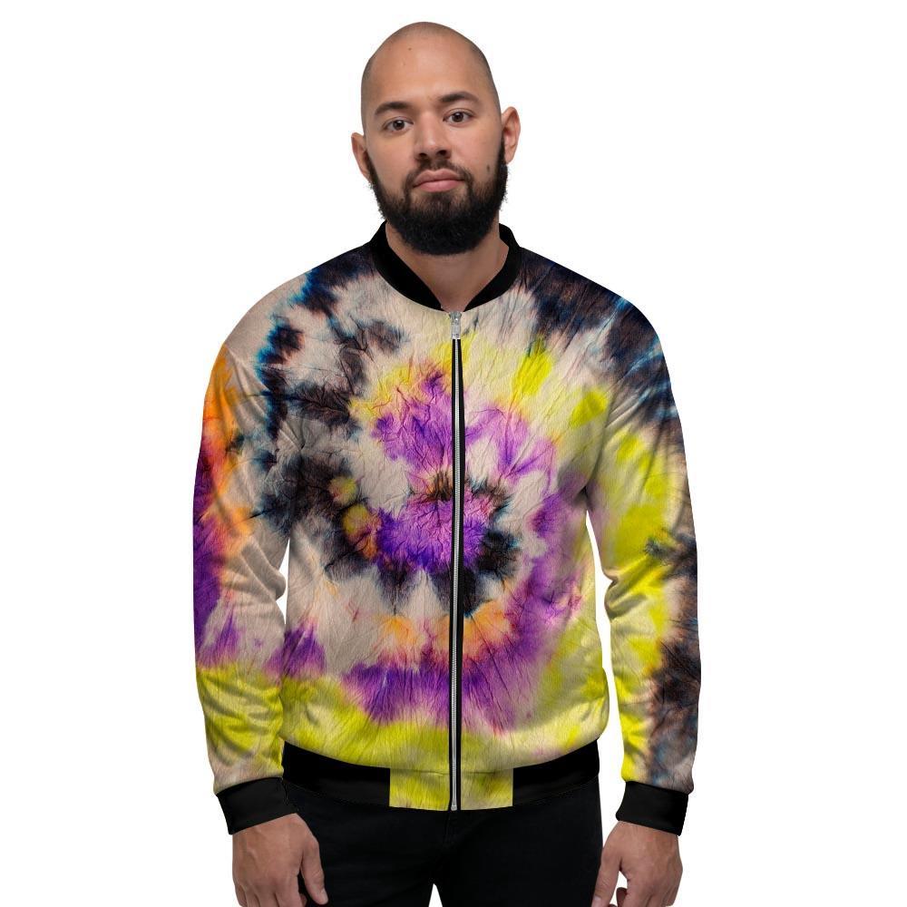 Spiral Hippie Tie Dye Men's Bomber Jacket-grizzshop