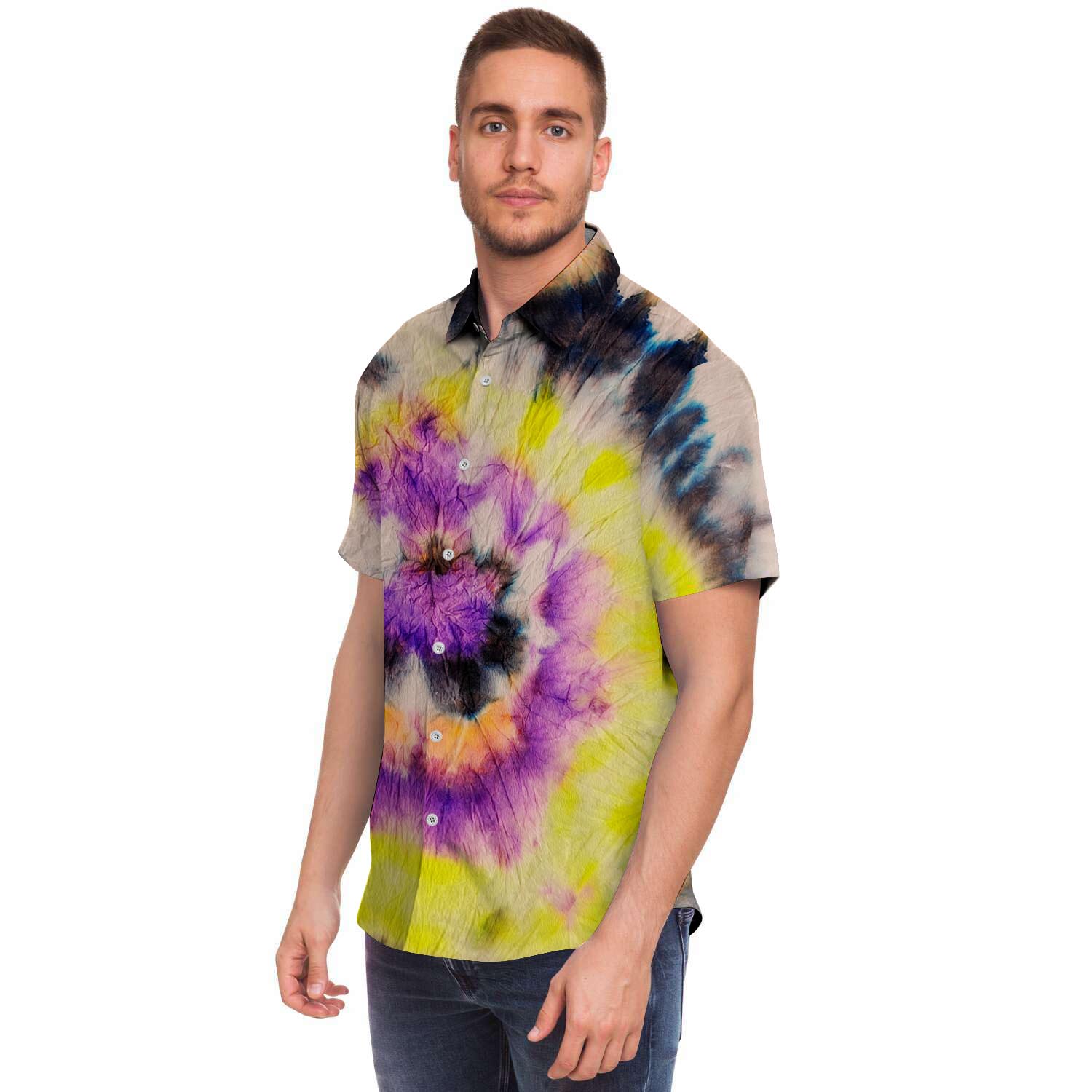 Spiral Hippie Tie Dye Men's Short Sleeve Shirt-grizzshop