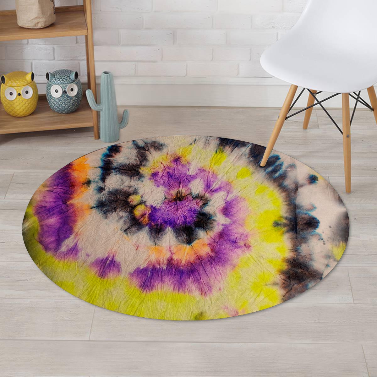 Spiral Hippie Tie Dye Round Rug-grizzshop