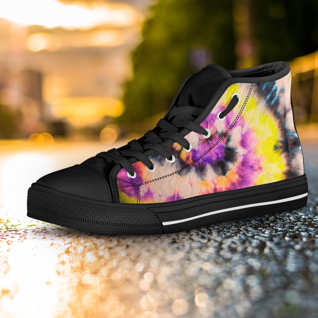 Spiral Hippie Tie Dye Women's High Top Shoes-grizzshop