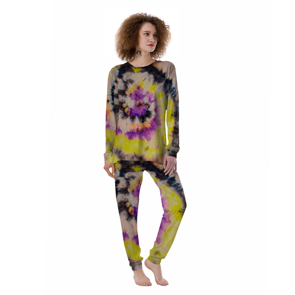 Spiral Hippie Tie Dye Women's Pajamas-grizzshop