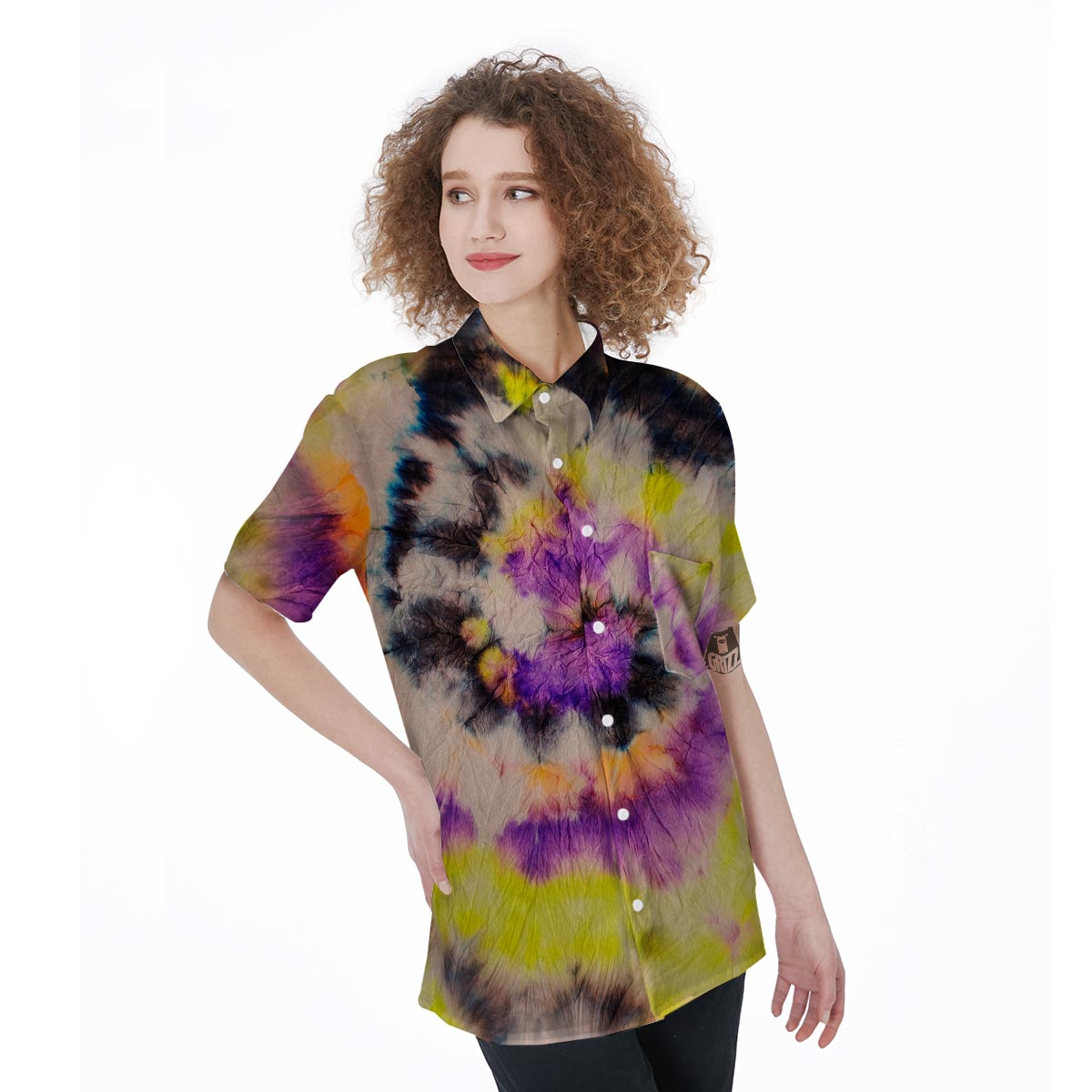 Spiral Hippie Tie Dye Women's Short Sleeve Shirts-grizzshop