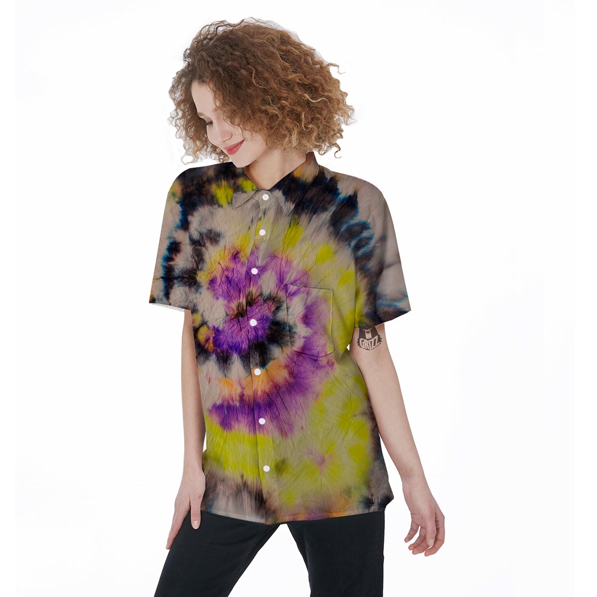 Spiral Hippie Tie Dye Women's Short Sleeve Shirts-grizzshop