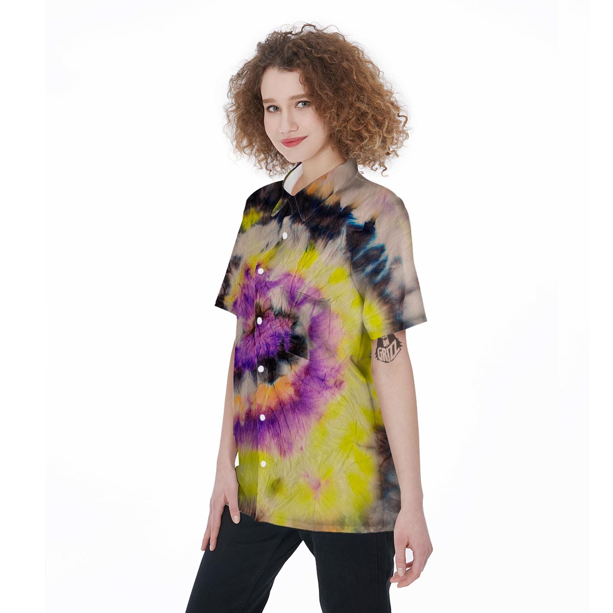 Spiral Hippie Tie Dye Women's Short Sleeve Shirts-grizzshop