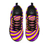 Spiral Illusion Yellow And Purple Print Black Sneaker-grizzshop