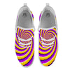 Spiral Illusion Yellow And Purple Print White Athletic Shoes-grizzshop