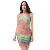 Spiral Tie Dye Bodycon Dress-grizzshop