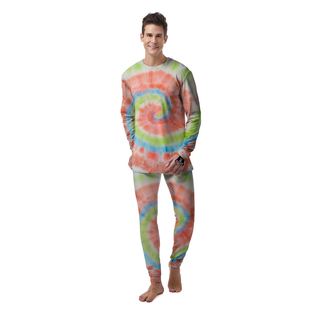 Spiral Tie Dye Men's Pajamas-grizzshop