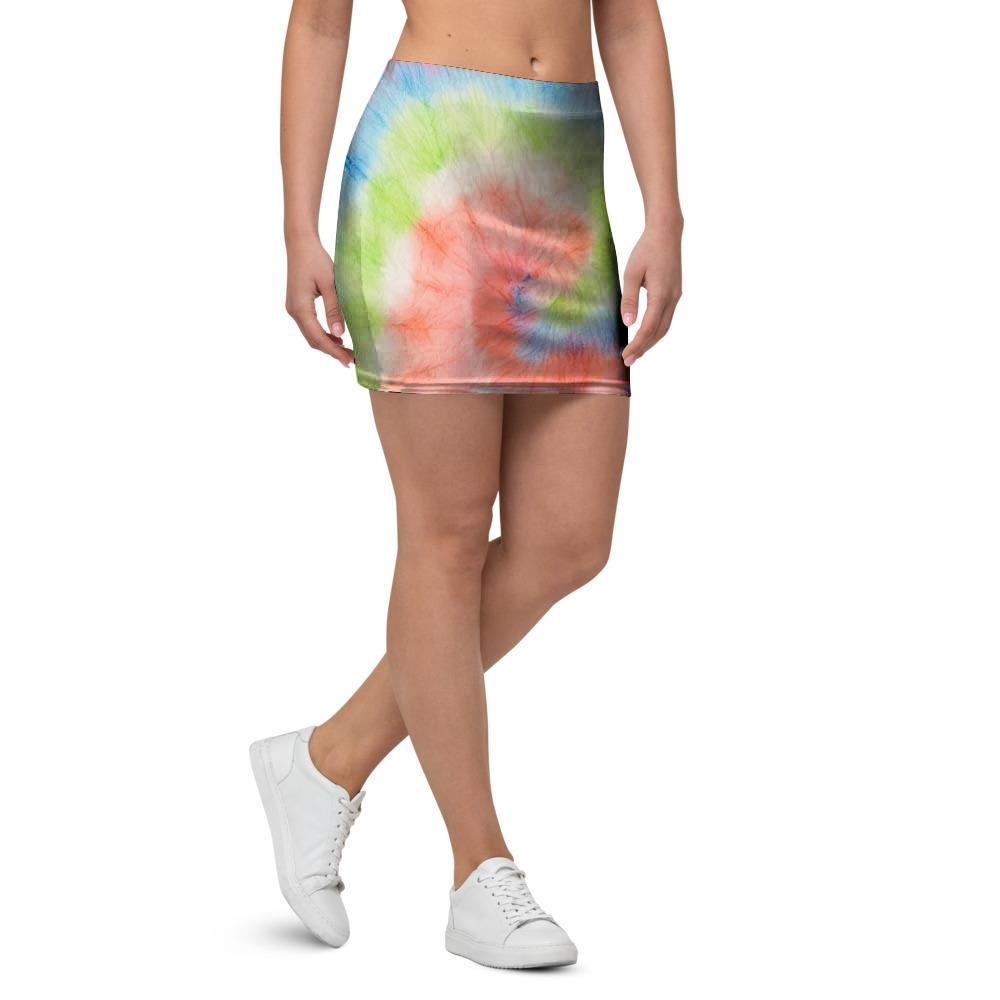 Spiral Tie Dye Mini Skirt-grizzshop