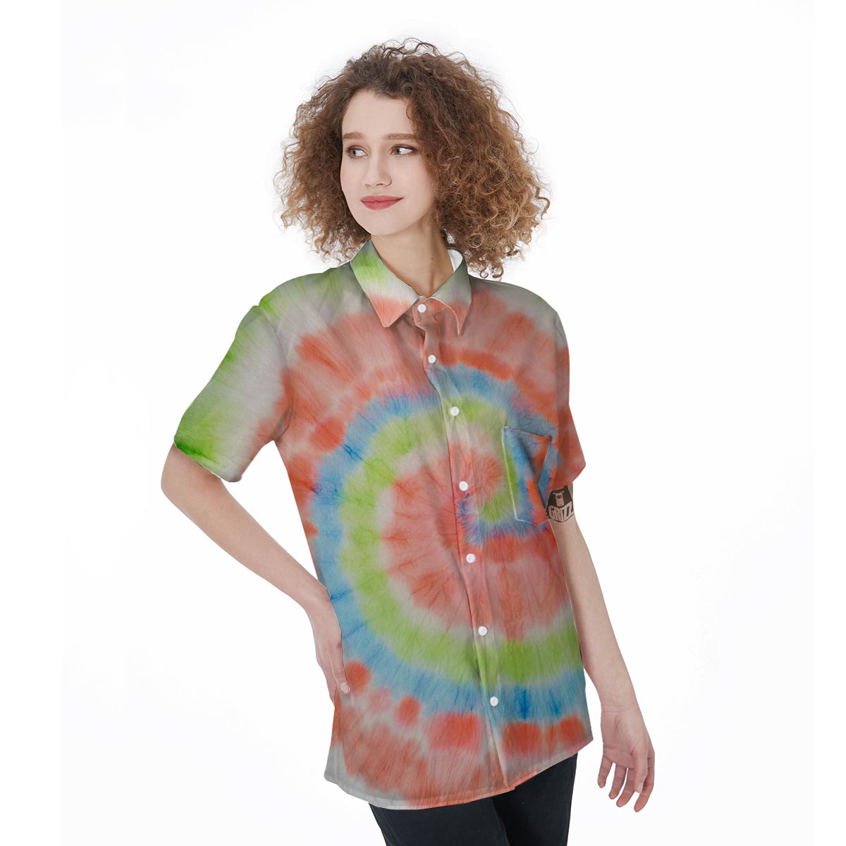 Spiral Tie Dye Women's Short Sleeve Shirts-grizzshop