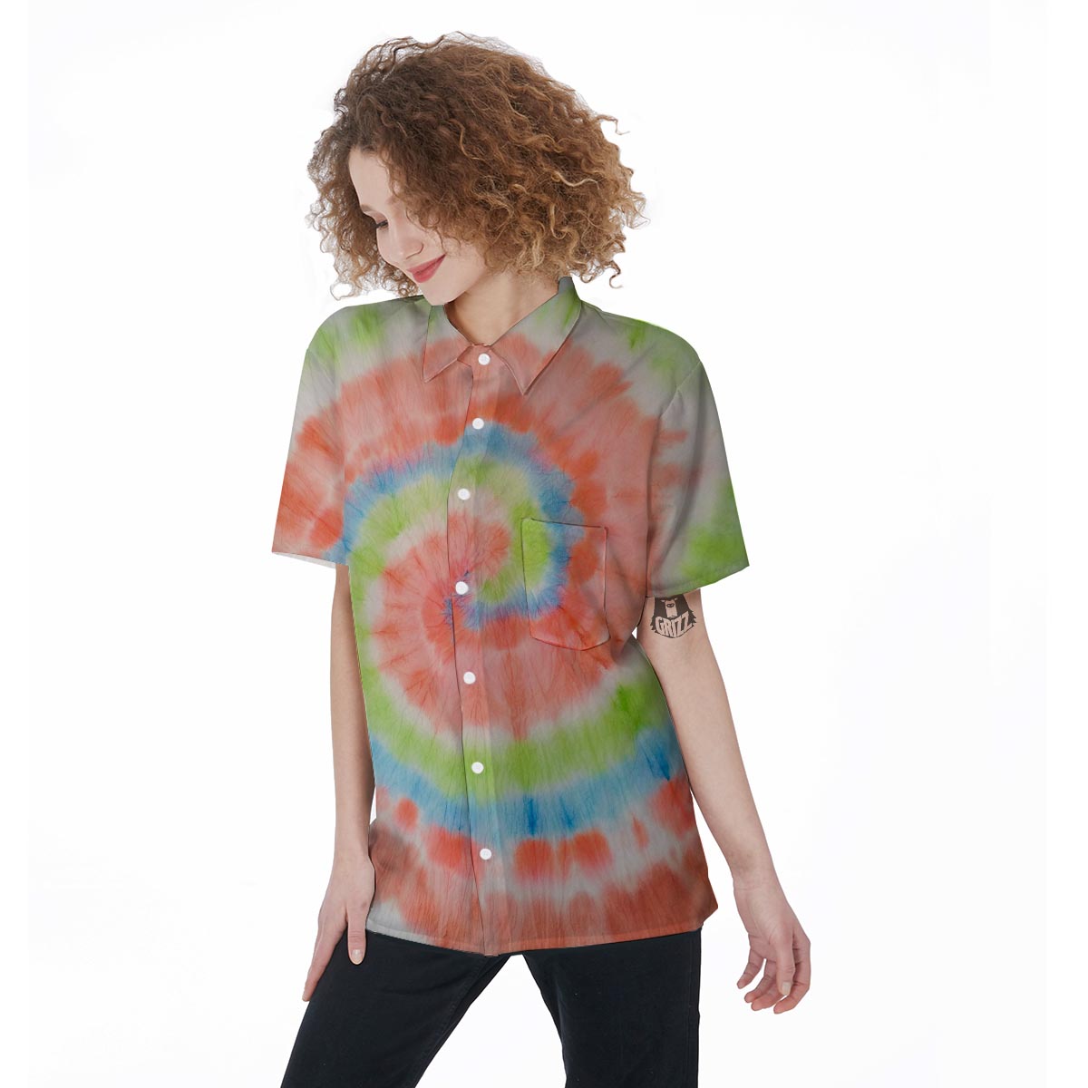 Spiral Tie Dye Women's Short Sleeve Shirts-grizzshop