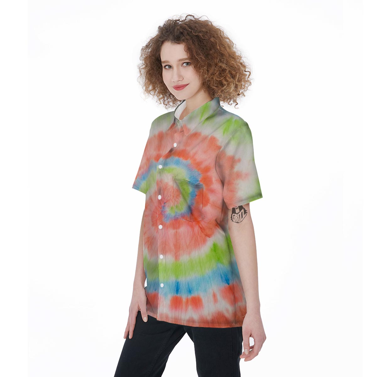 Spiral Tie Dye Women's Short Sleeve Shirts-grizzshop