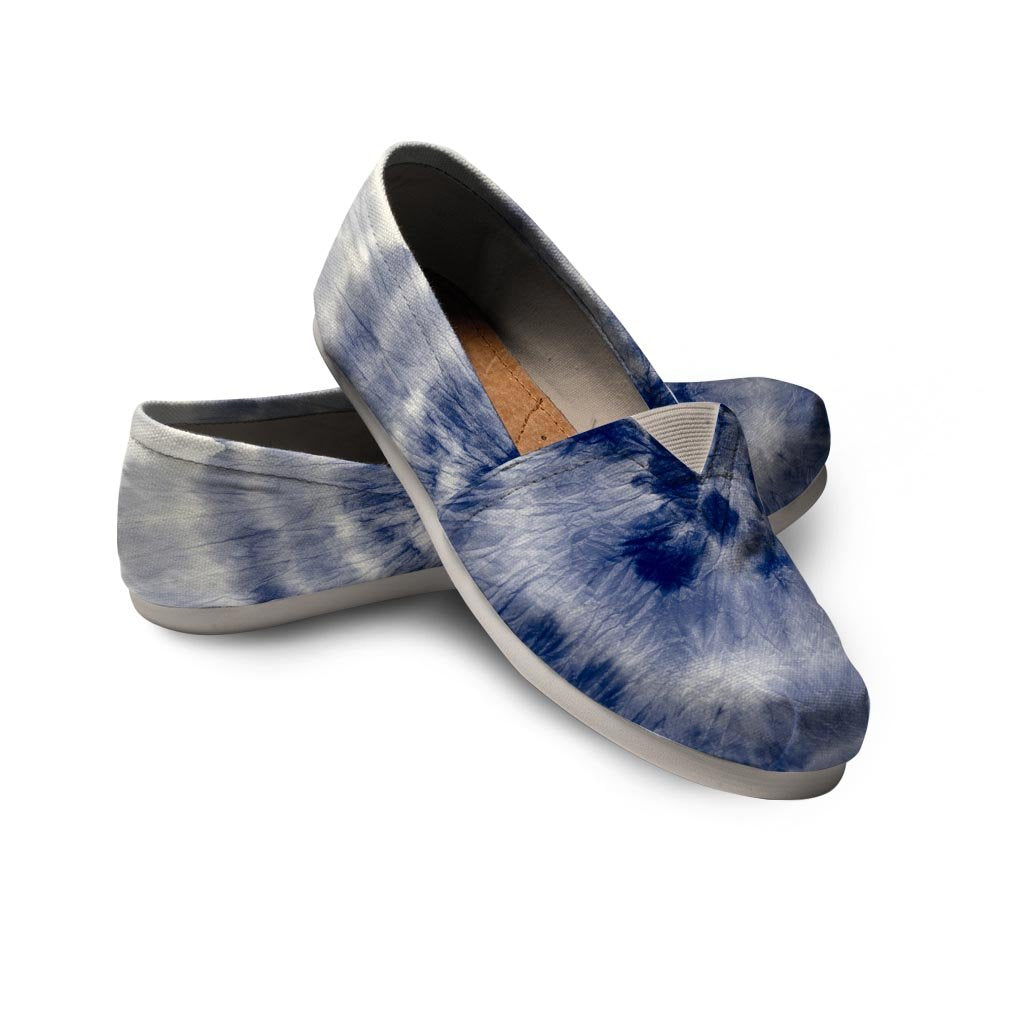 Spiral Blue Swirl Tie Die Canvas Shoes-grizzshop