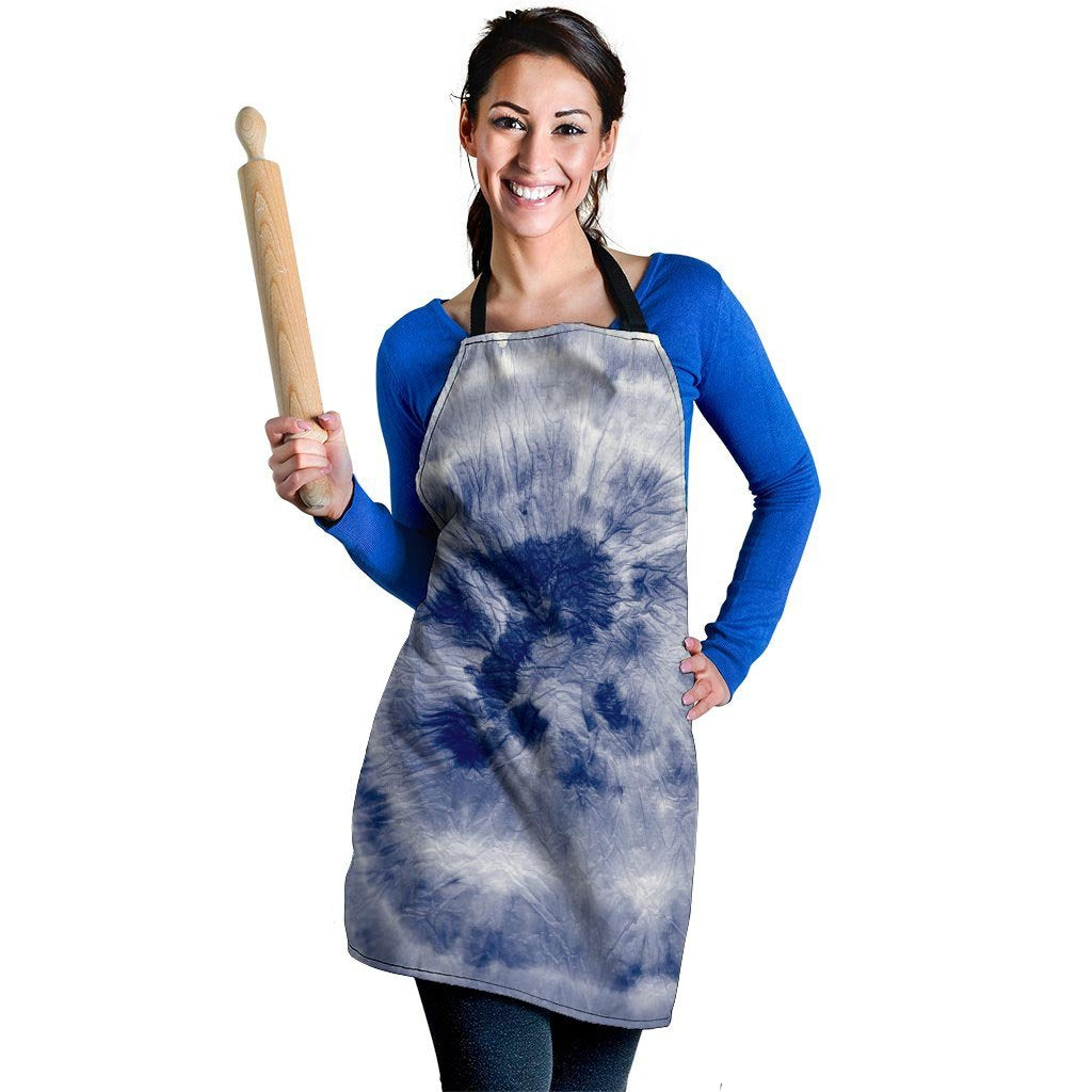Spiral Blue Swirl Tie Die Women's Apron-grizzshop