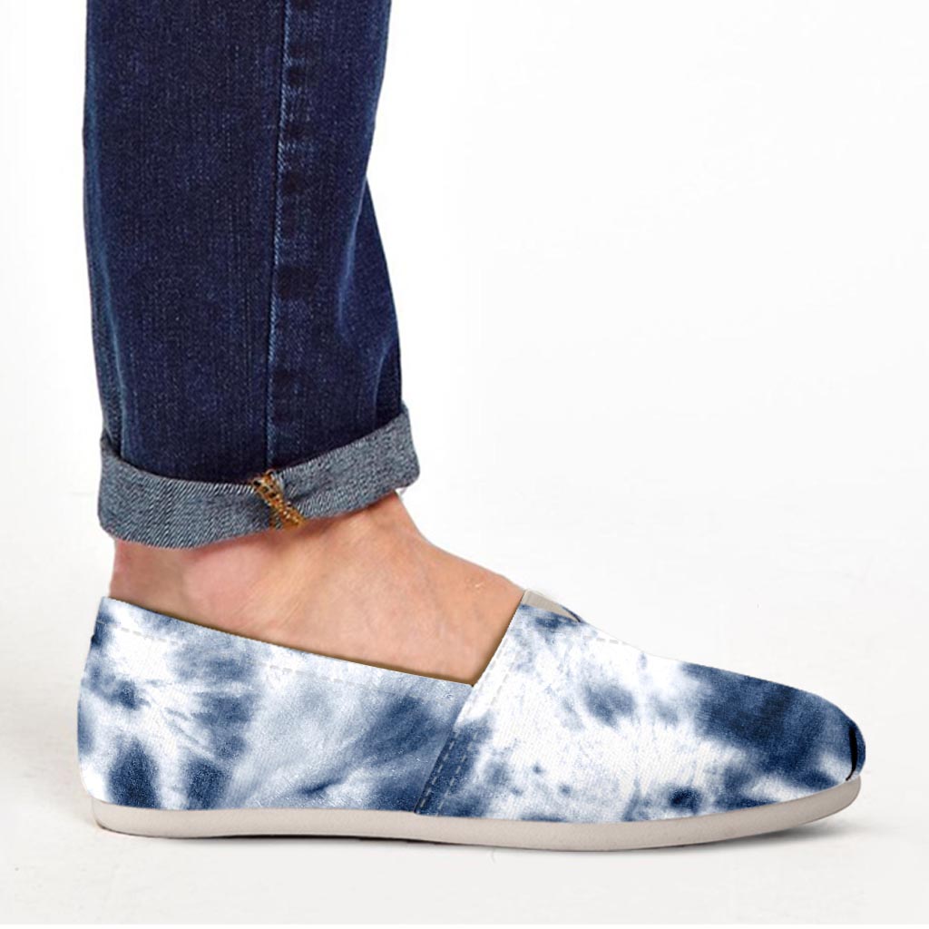 Spiral Blue Tie Dye Canvas Shoes-grizzshop