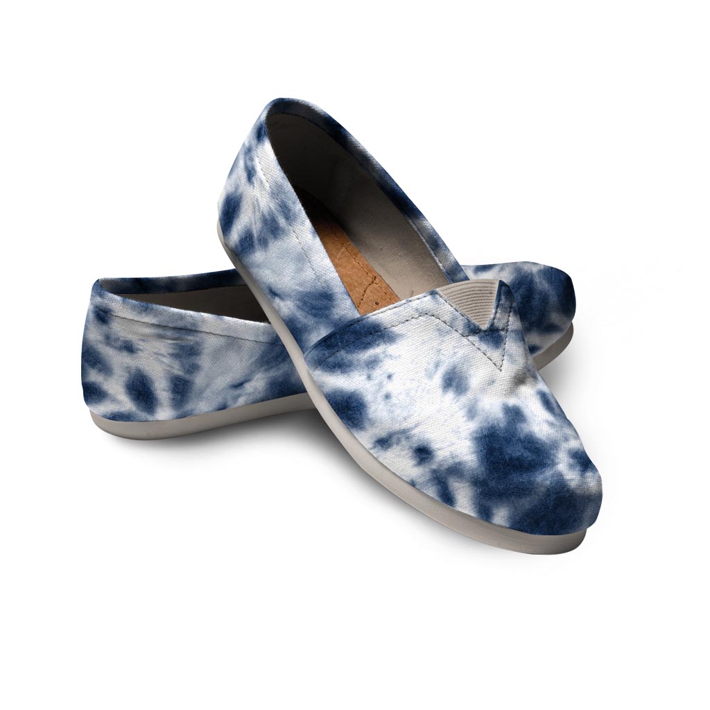 Spiral Blue Tie Dye Canvas Shoes-grizzshop