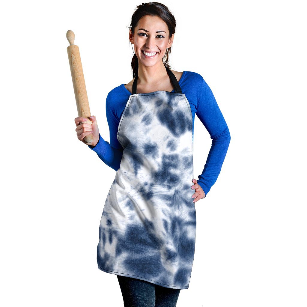 Spiral Blue Tie Dye Women's Apron-grizzshop