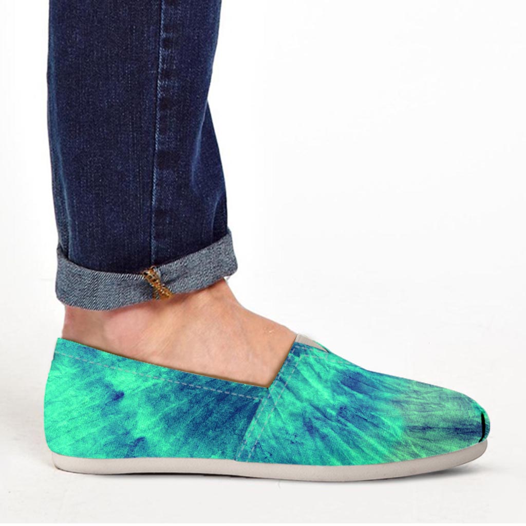 Spiral Green Tie Dye Canvas Shoes-grizzshop