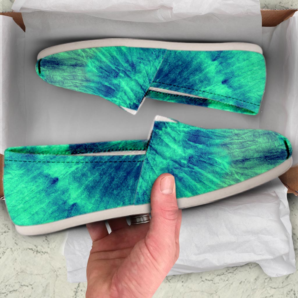 Spiral Green Tie Dye Canvas Shoes-grizzshop