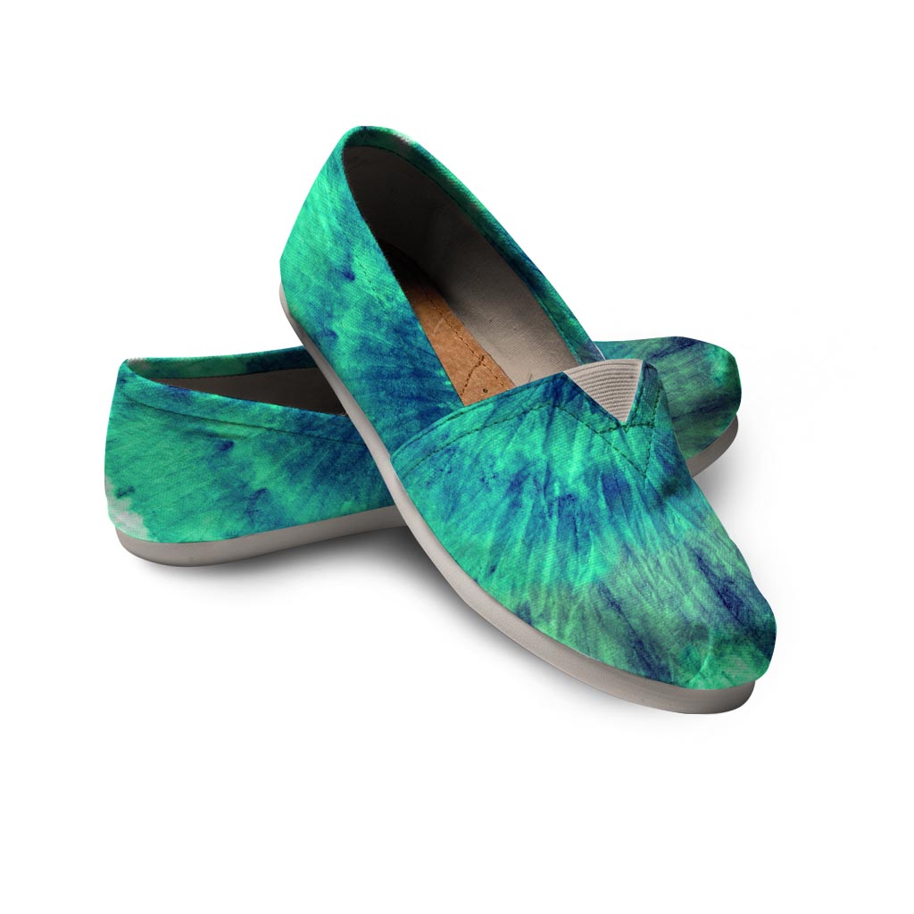Spiral Green Tie Dye Canvas Shoes-grizzshop