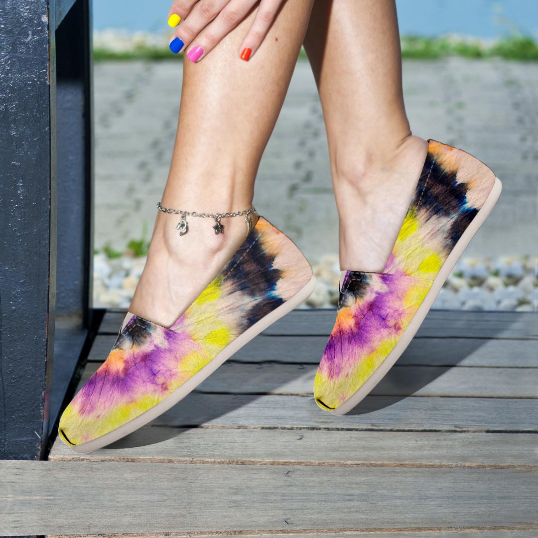 Spiral Hippie Tie Dye Canvas Shoes-grizzshop