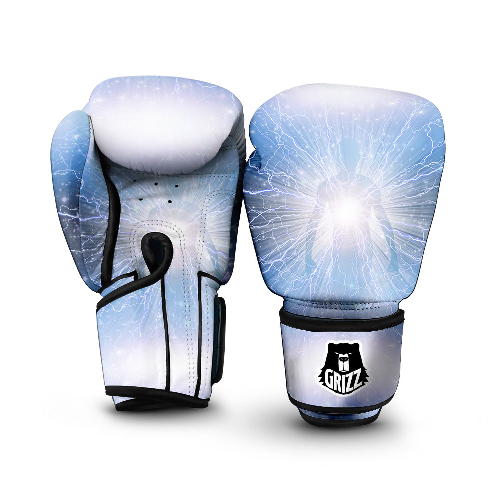 Spirit Blue Abstract Print Boxing Gloves-grizzshop