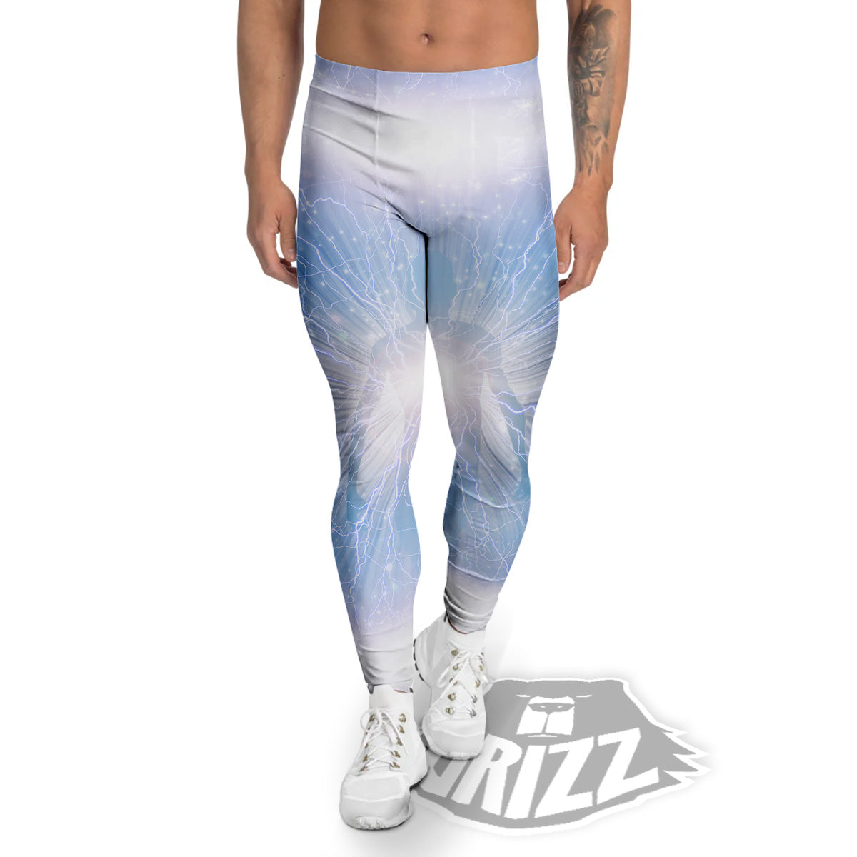 Spirit Blue Abstract Print Men's Leggings-grizzshop