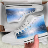 Spirit Blue Abstract Print White High Top Shoes-grizzshop