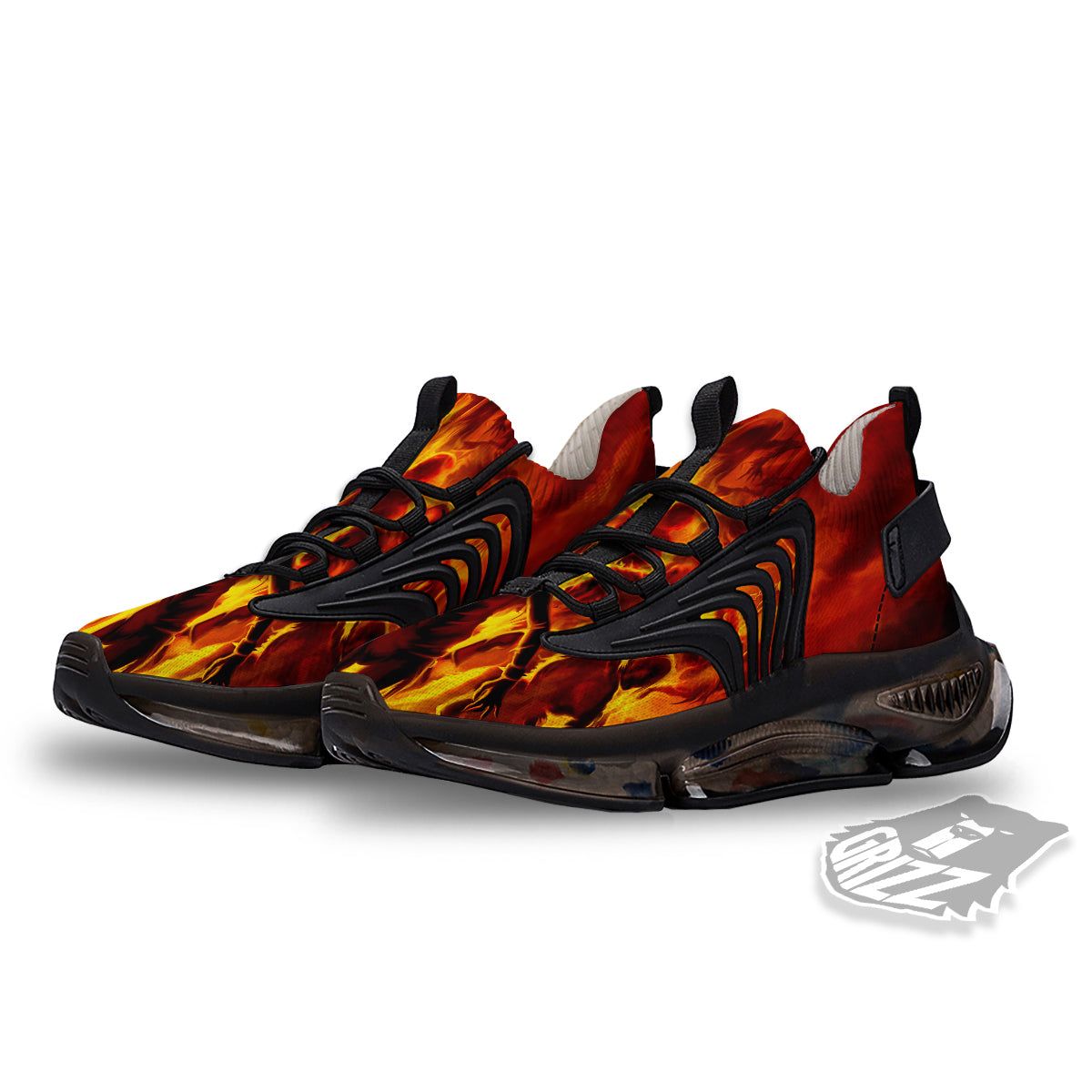 Spirit In Fire Hell Print Black Gym Shoes-grizzshop