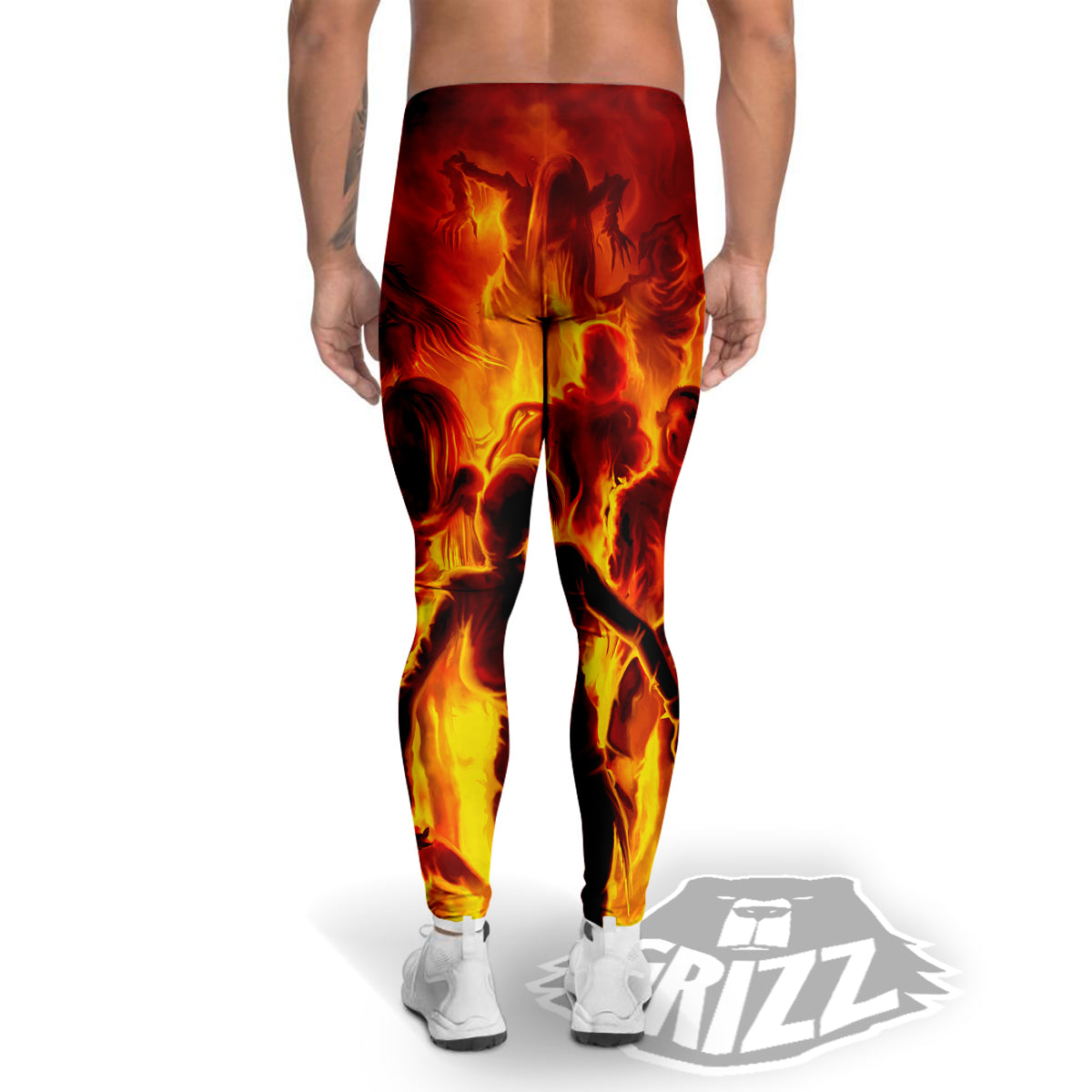 Spirit In Fire Hell Print Men's Leggings-grizzshop