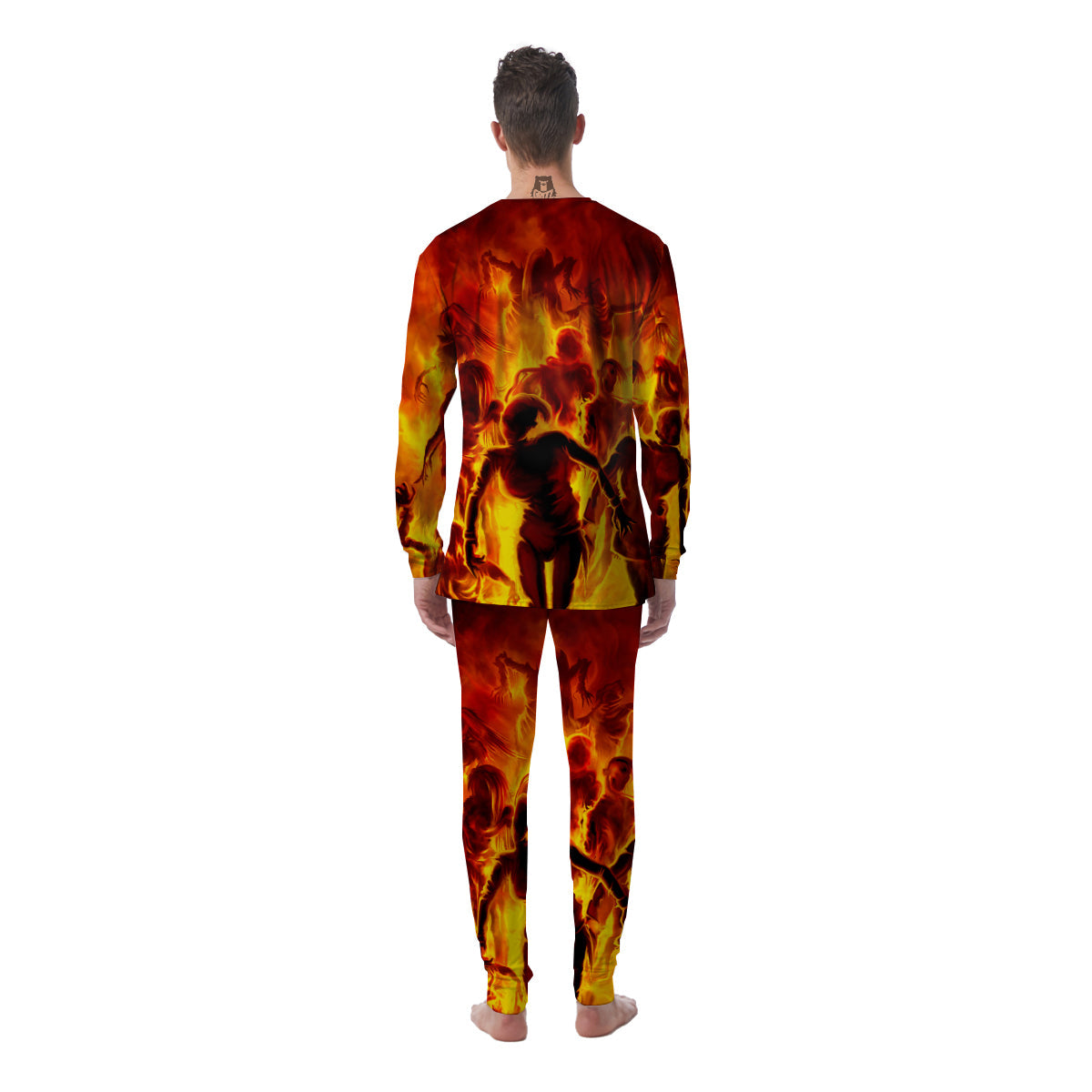 Spirit In Fire Hell Print Men's Pajamas-grizzshop