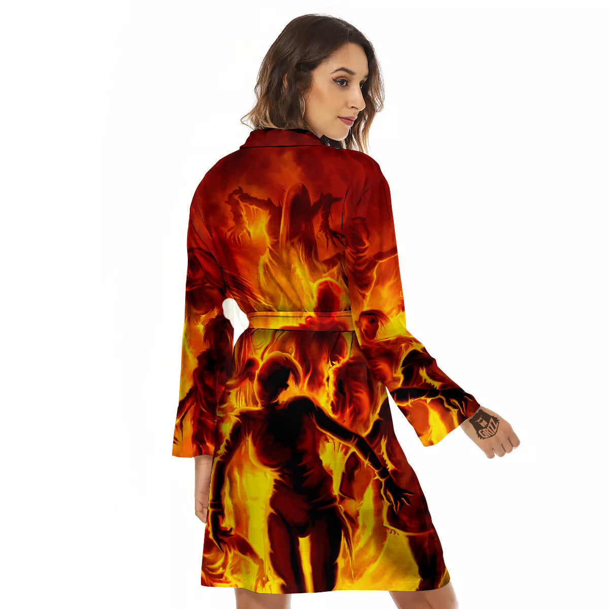 Spirit In Fire Hell Print Women's Robe-grizzshop