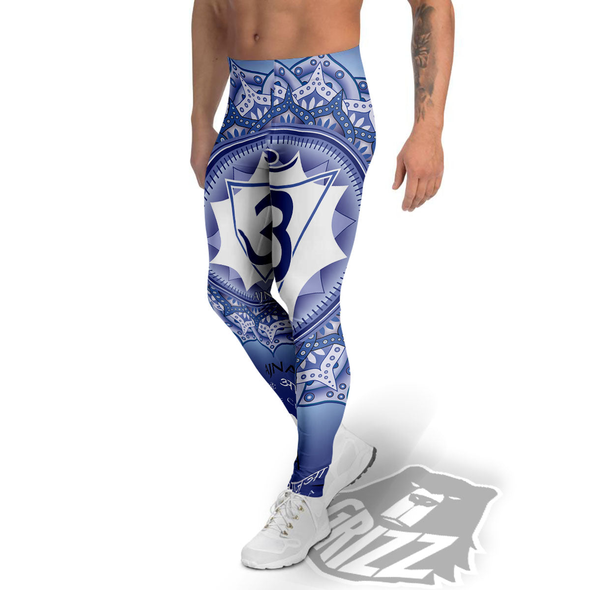 Spiritual Ajna Chakra Print Men's Leggings-grizzshop