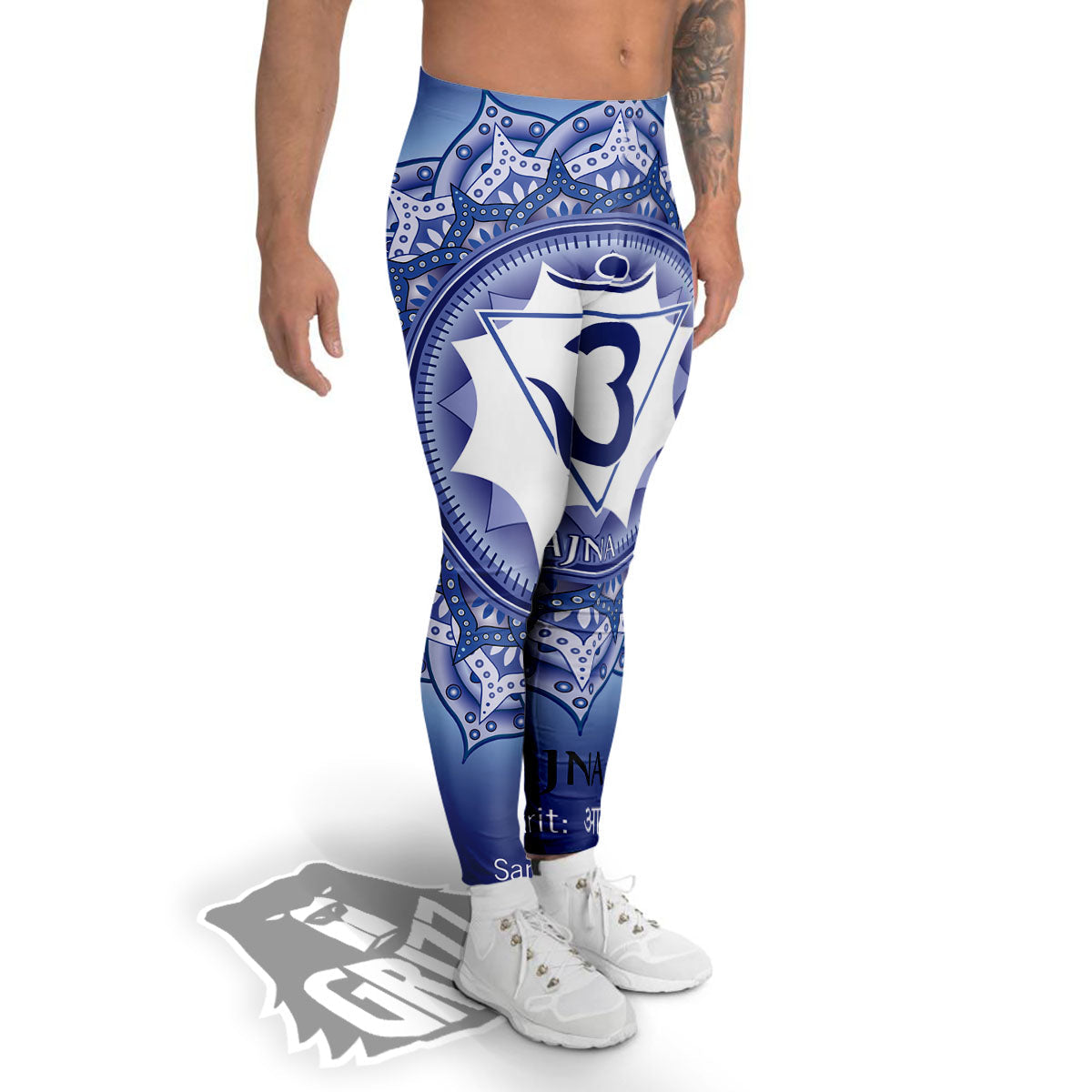 Spiritual Ajna Chakra Print Men's Leggings-grizzshop