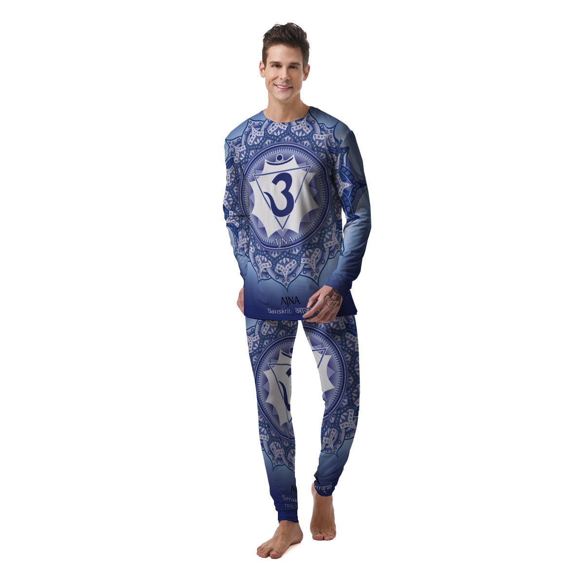 Spiritual Ajna Chakra Print Men's Pajamas-grizzshop